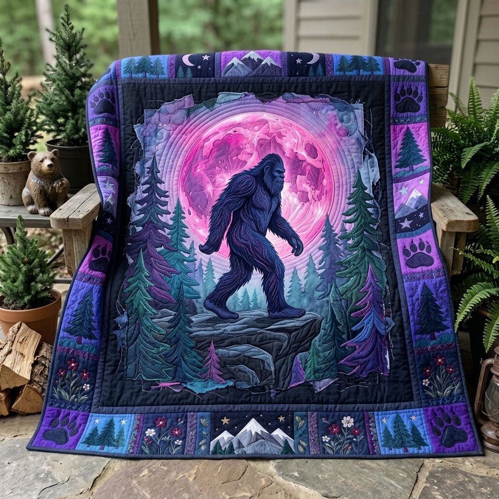 Bigfoot Sasquatch Quilted Blanket printed blanket