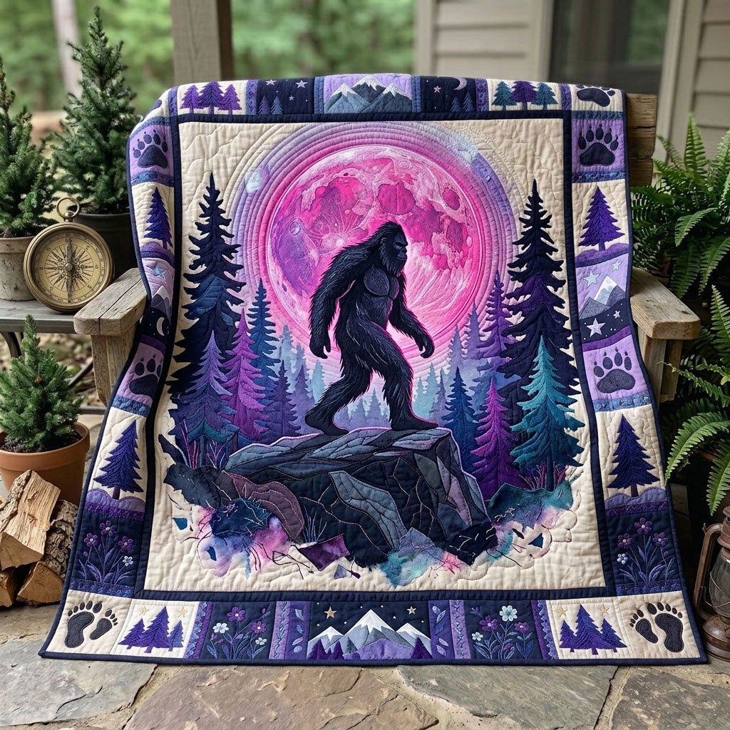 Bigfoot Sasquatch Quilted Blanket printed blanket