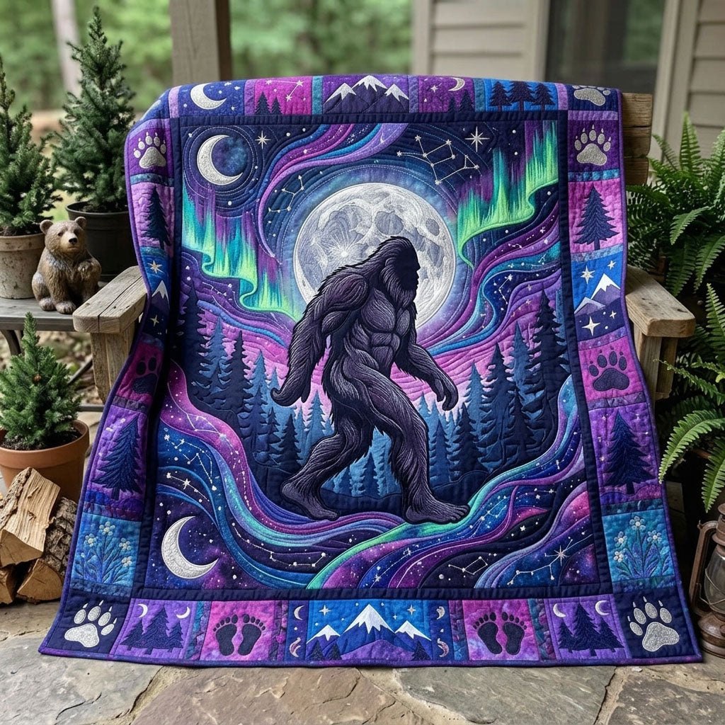 Bigfoot Sasquatch Quilted Blanket printed blanket