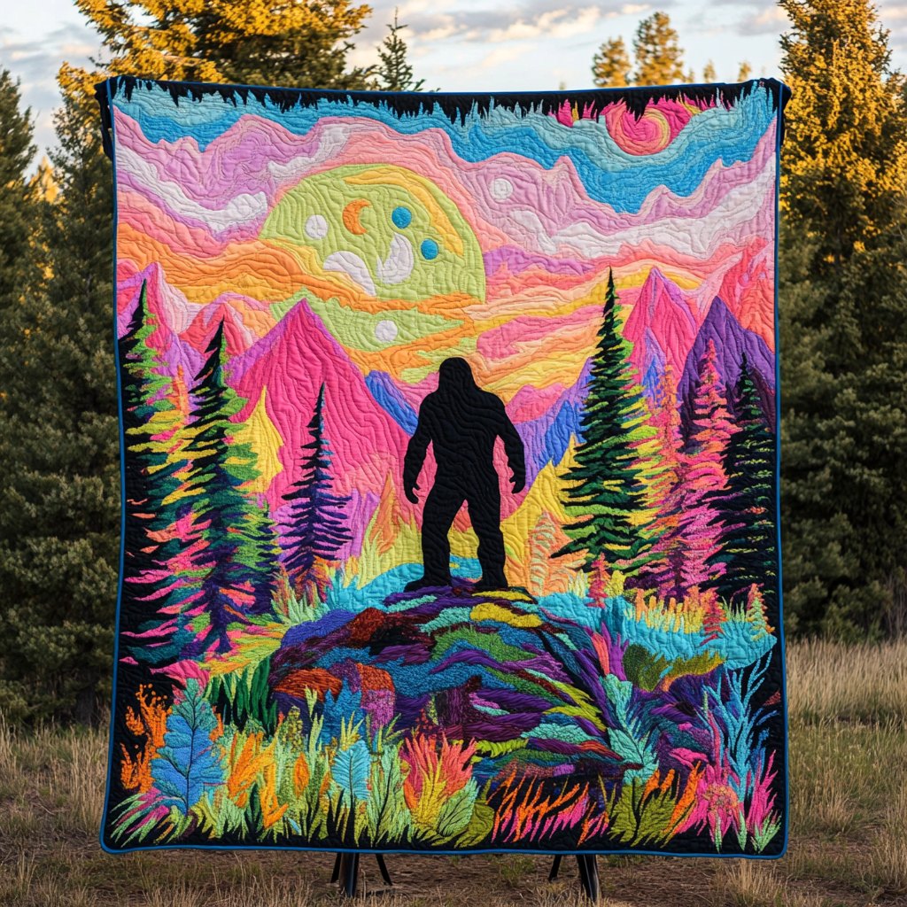 Bigfoot Wanderer Quilted Blanket printed blanket