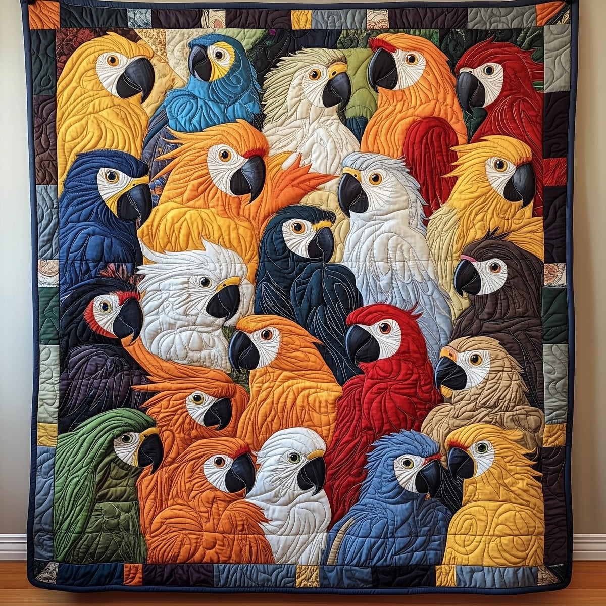 Bird Quilted Blanket printed blanket