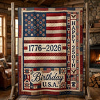 Birthday Flag Quilted Blanket printed blanket