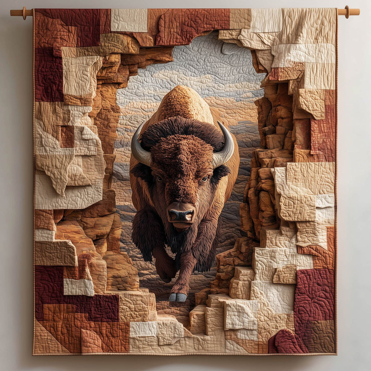 Bison Legacy Quilted Blanket printed blanket