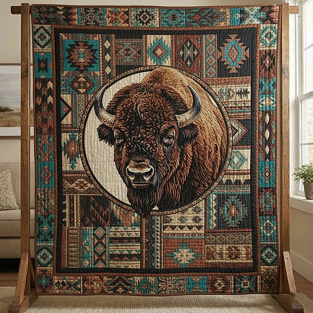 Bison Legacy Quilted Blanket printed blanket