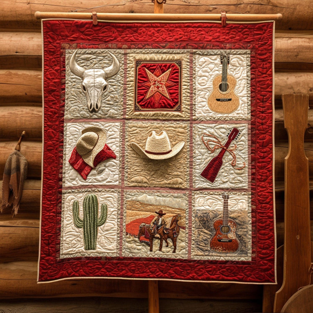 Bison Ridge Quilted Blanket printed blanket