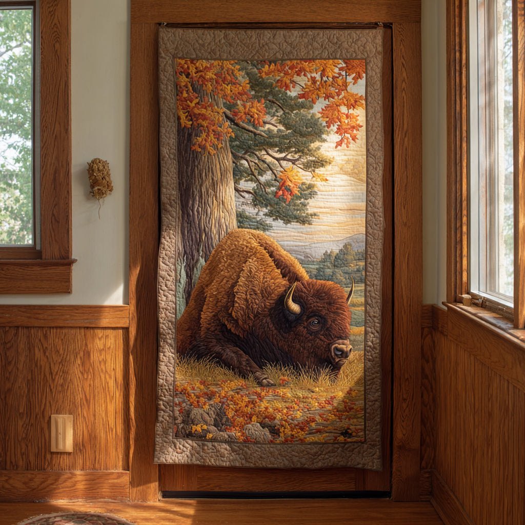 Bison Valley Quilted Door Curtain printed door curtain