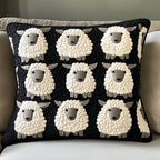 Black and White Sheep Quilted Cushion Cover printed cushion cover