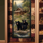Black Bear Quilted Door Curtain printed door curtain