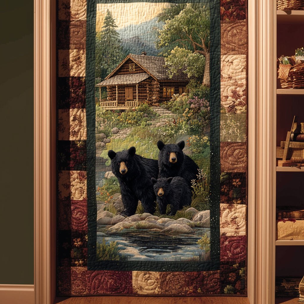 Black Bear Quilted Door Curtain printed door curtain