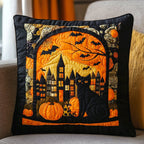 Black Cat Magic Halloween Quilted Cushion Cover printed cushion cover