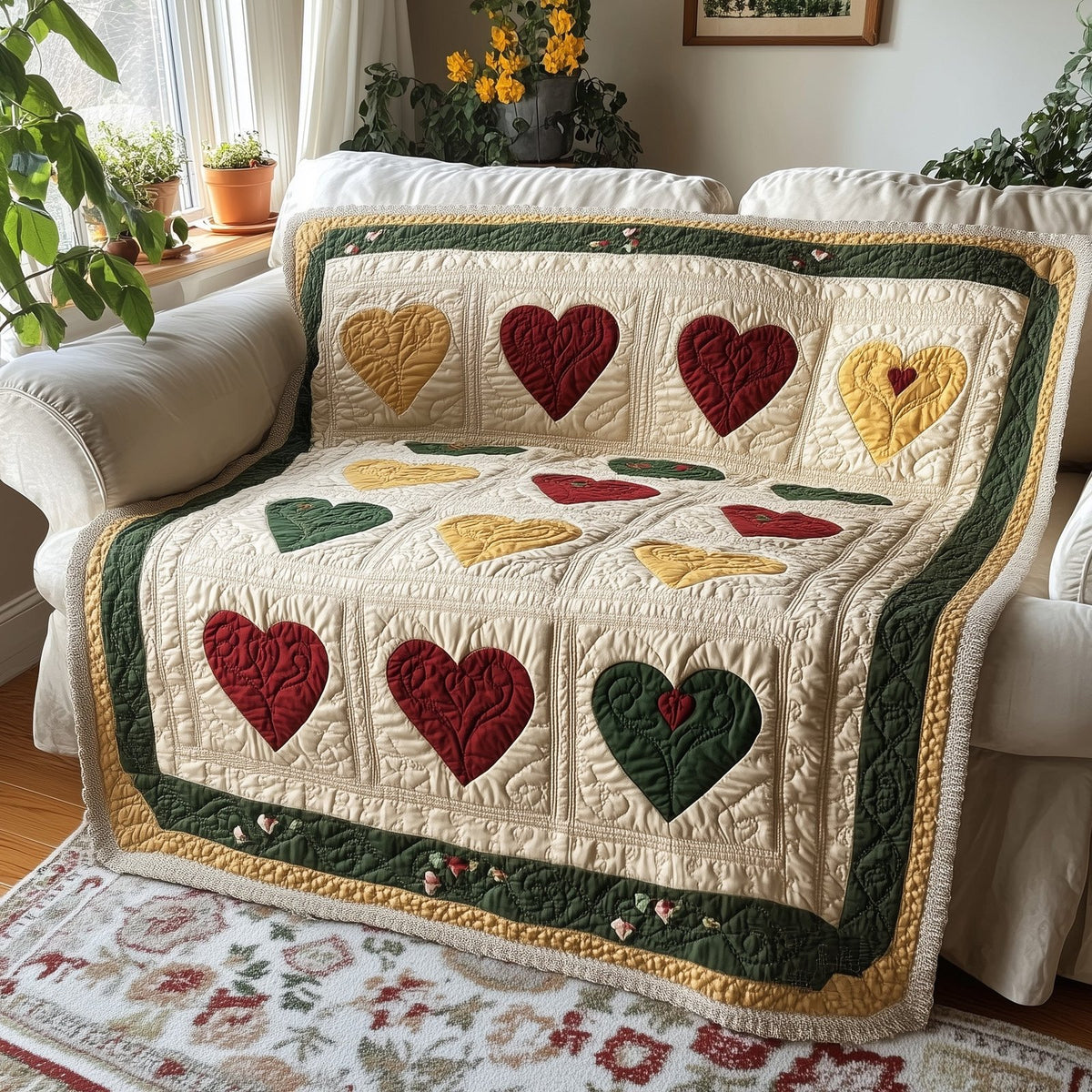 Black History Heart Quilted Blanket printed blanket