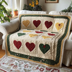 Black History Heart Quilted Blanket printed blanket