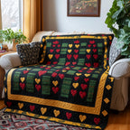 Black History Heart Quilted Blanket printed blanket