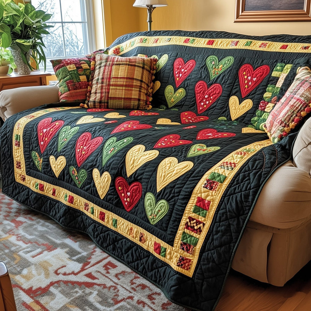Black History Heart Quilted Blanket printed blanket