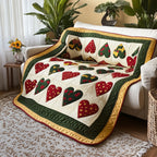 Black History Heart Quilted Blanket printed blanket