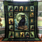 Black Magic Cats Quilted Blanket printed blanket