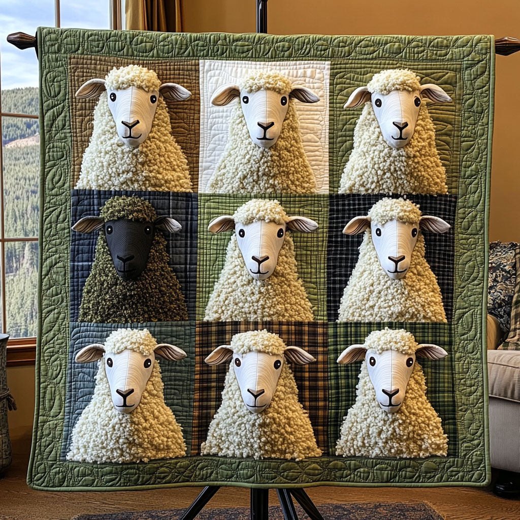 Black Sheep and Friends Quilted Blanket printed blanket