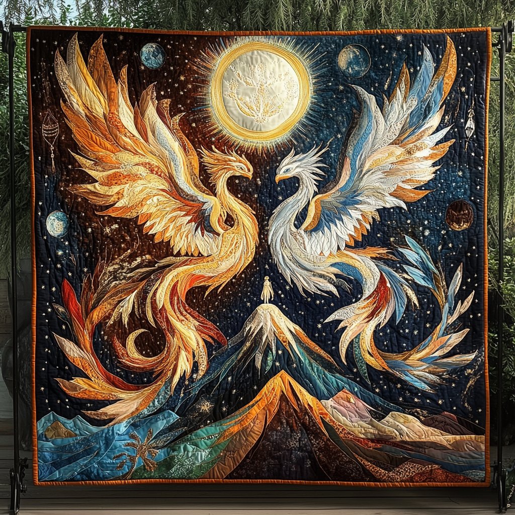 Blaze of Glory Quilted Blanket printed blanket