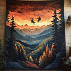 Blazing Sunset Ride Quilted Blanket printed blanket