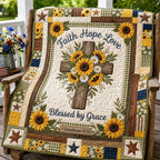 Blessed Blooms Quilted Blanket printed blanket