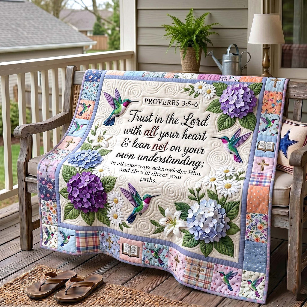 Blessed Blooms Quilted Blanket printed blanket