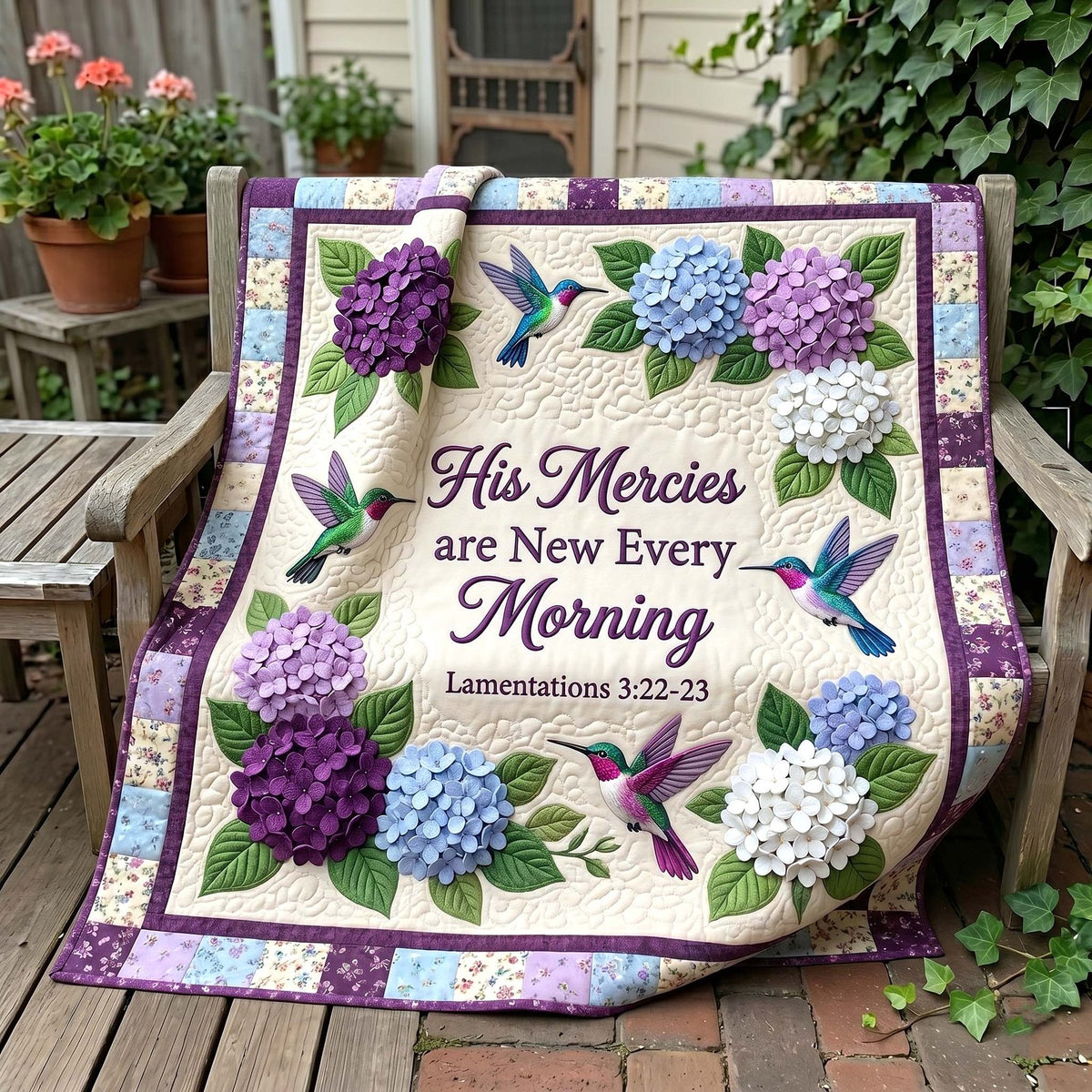 Blessed Blooms Quilted Blanket printed blanket