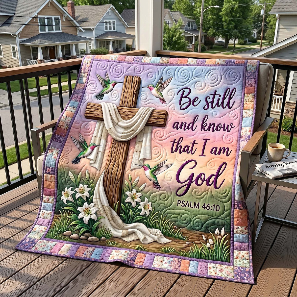 Blessed Blooms Quilted Blanket printed blanket