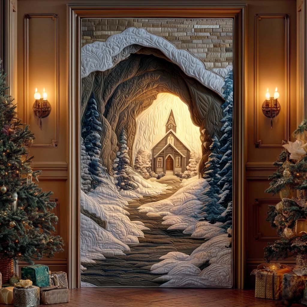 Blessed Chapel Quilted Door Curtain printed door curtain