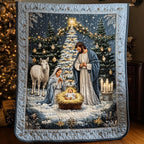 Blessed Christmas Night Quilted Blanket printed blanket
