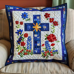 Blessed Flora Quilted Cushion Cover printed cushion cover