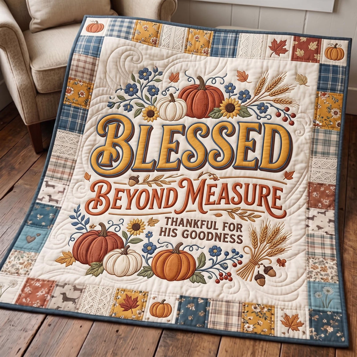Blessed Harvest Quilted Blanket printed blanket