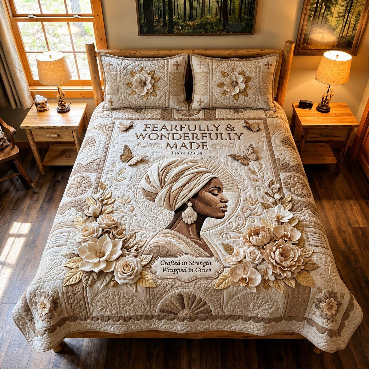 Blessed Melanin Quilted Blanket printed blanket