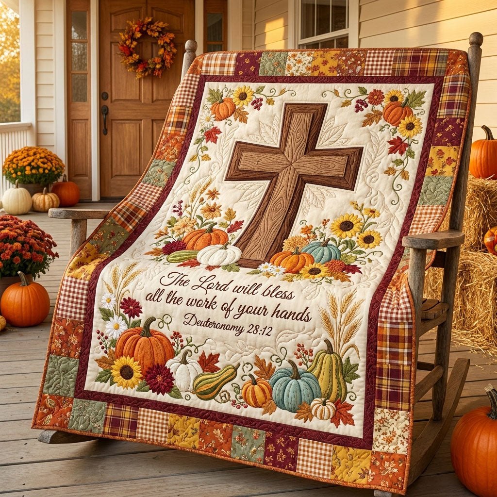 Blessed Work of Faith Quilted Blanket printed blanket