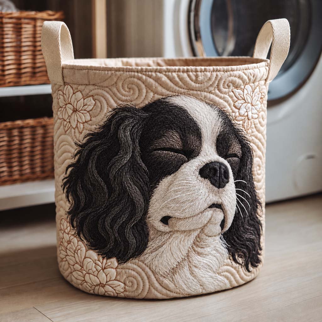 Blissful Cavalier Quilted Laundry Hamper printed laundry hamper