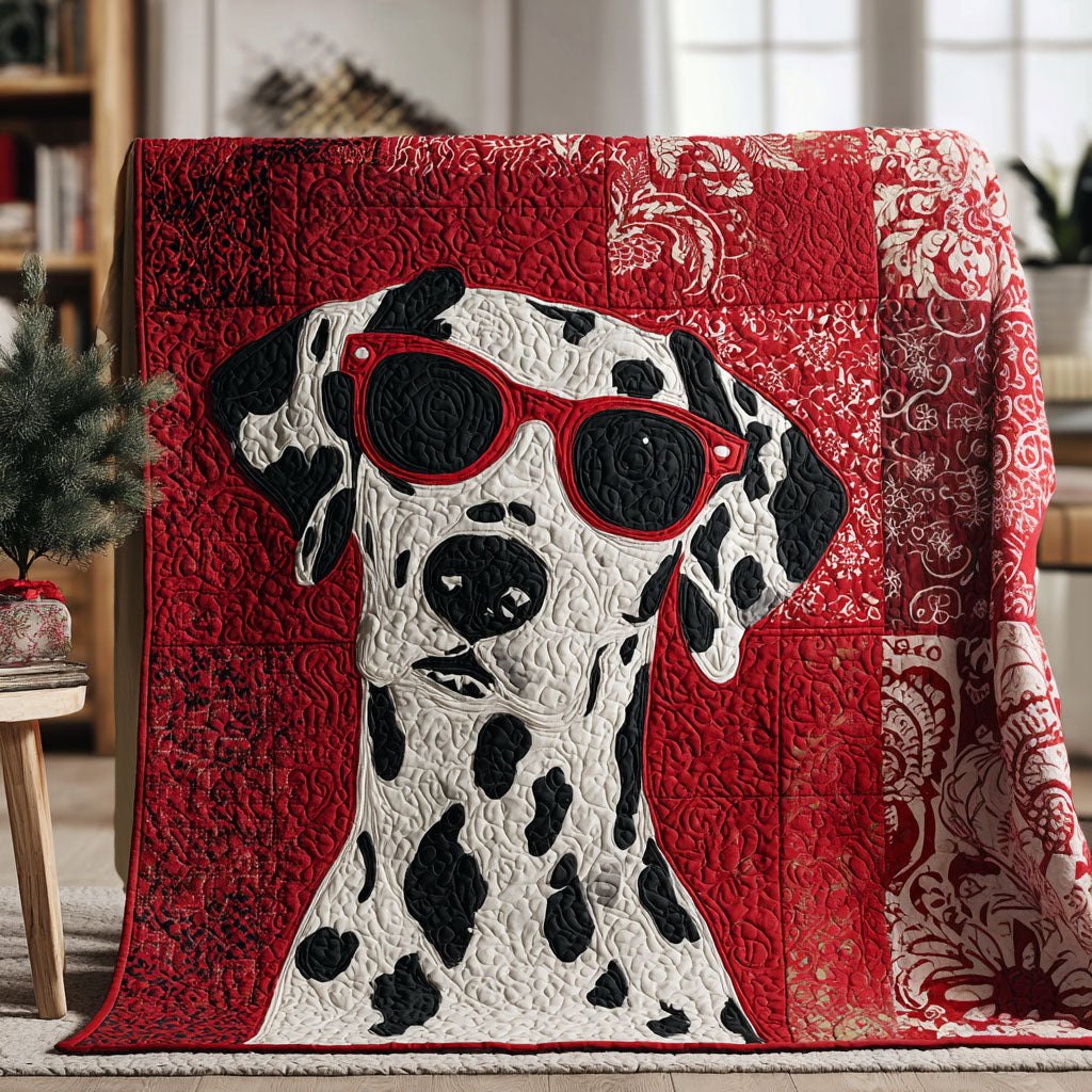 Blissful Dalmatian Quilted Blanket printed blanket