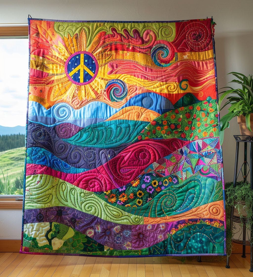 Blissful Sun Vista Quilted Blanket printed blanket
