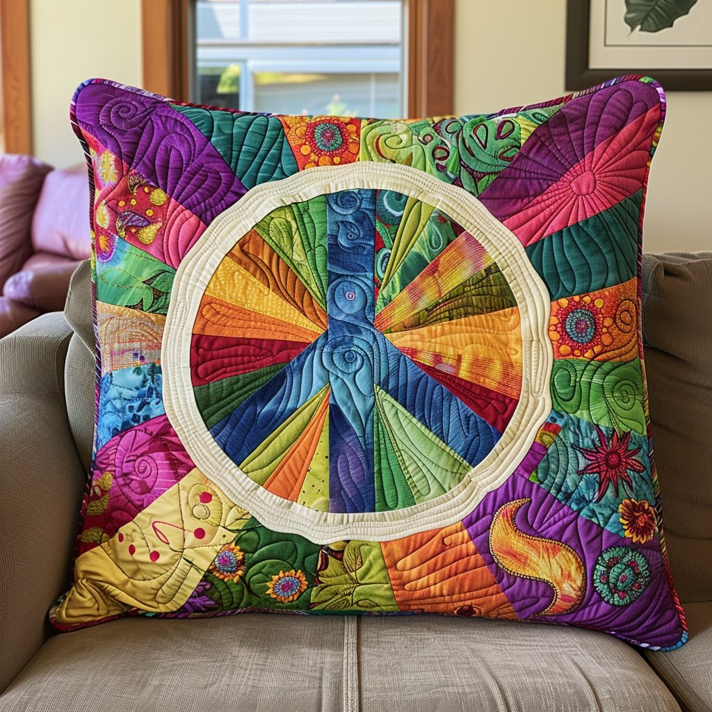 Blissful Sunshine Quilted Cushion Cover printed cushion cover