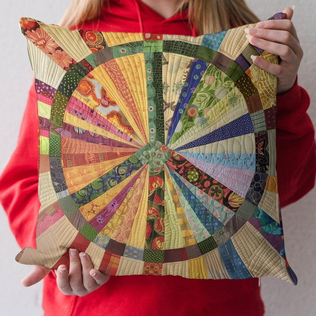 Blissful Sunshine Quilted Cushion Cover printed cushion cover