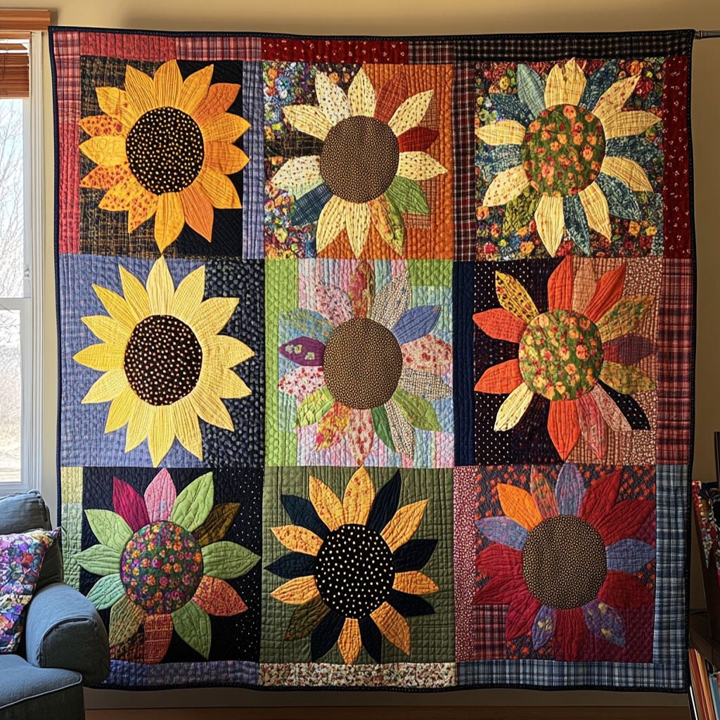Bloom and Stitch Quilted Blanket printed blanket