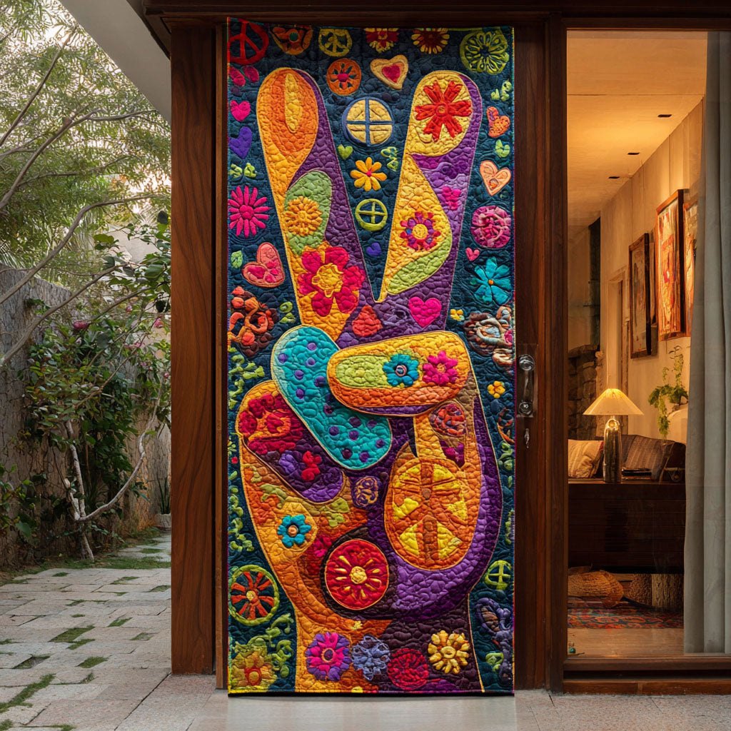 Bloom Peace Quilted Door Curtain printed door curtain