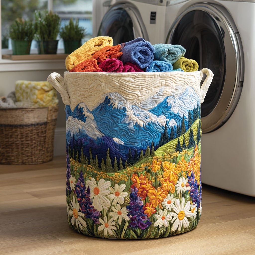 Bloom Valley Quilted Laundry Hamper printed laundry hamper