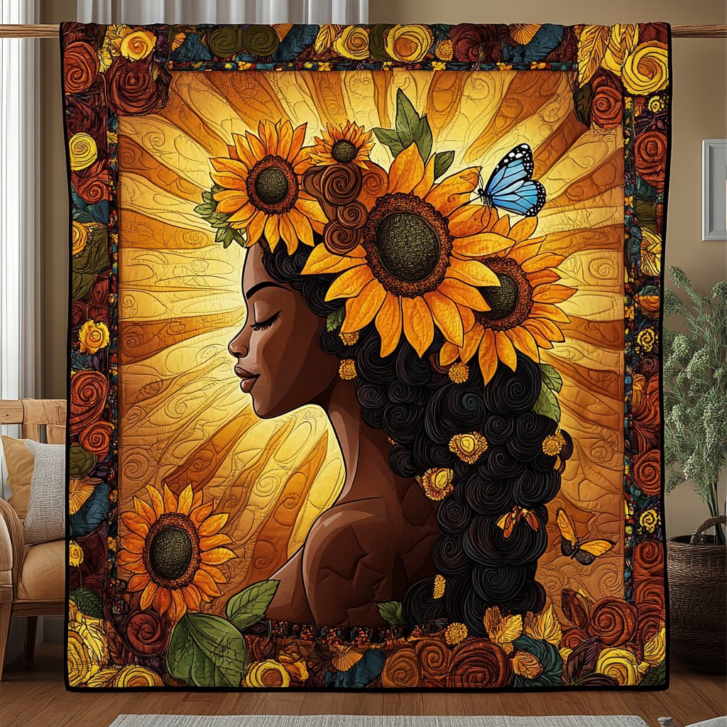 Blooming Beauty Quilted Blanket printed blanket