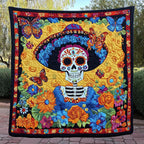 Blooming Bones Quilted Blanket printed blanket