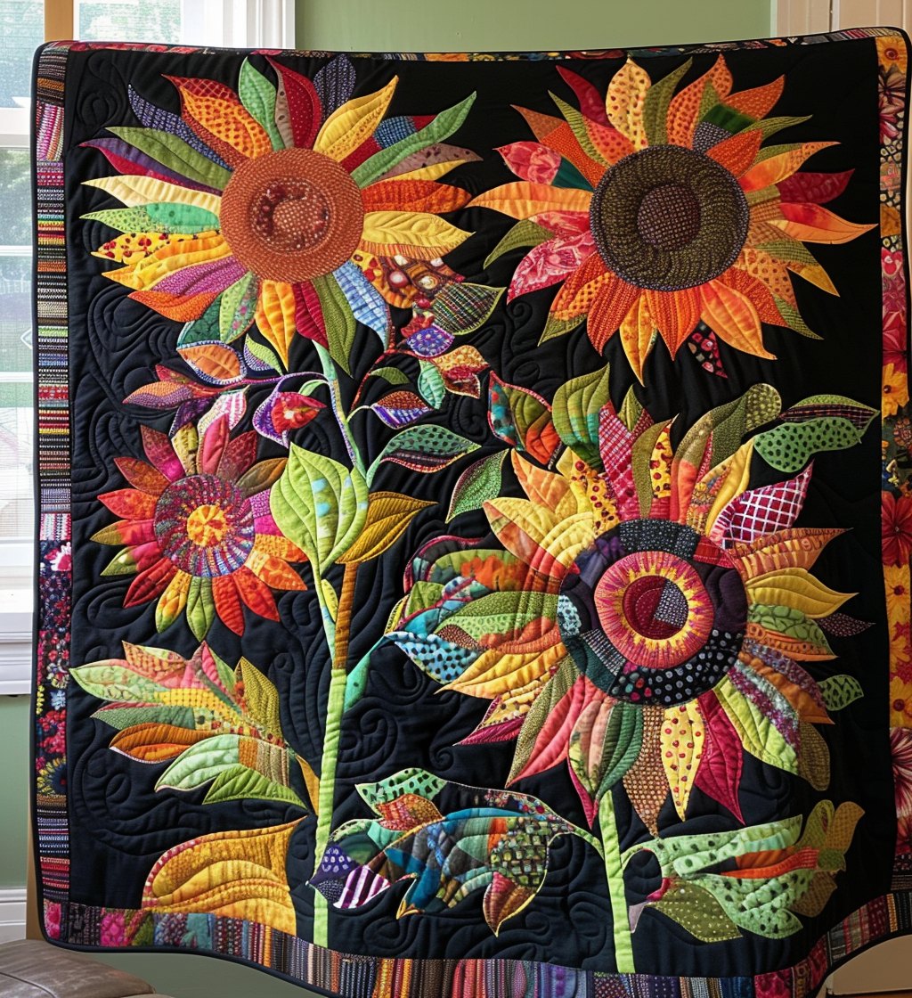 Blooming Bright Quilted Blanket printed blanket