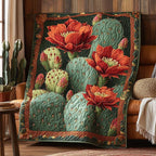 Blooming Cactus Quilted Blanket printed blanket