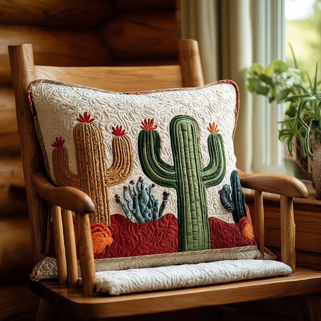Blooming Desert Trail Quilted Bedding Cushion Cover printed cushion cover