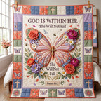 Blooming Faith Quilted Blanket printed blanket