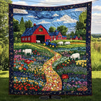 Blooming Farm Life Quilted Blanket printed blanket