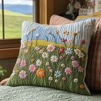 Blooming Field Quilted Cushion Cover printed cushion cover