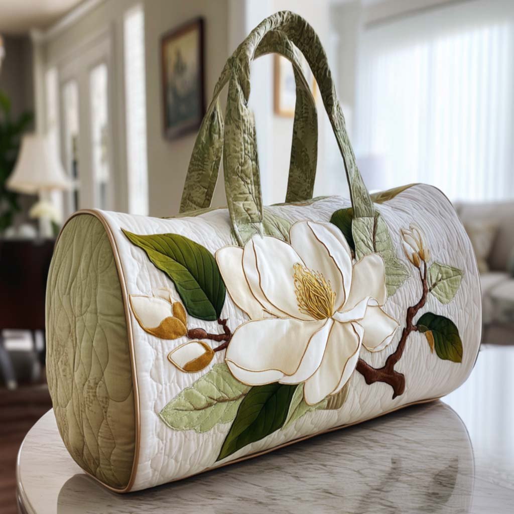 Blooming Grace Quilted Duffle Bag printed duffle bag